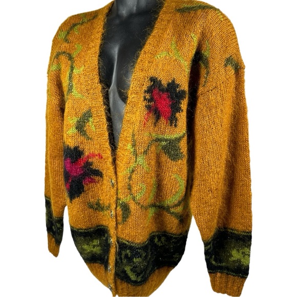 Studio Michelle Stuart Vintage Cardigan Sweater Mohair Blend Brown Medium - Picture 3 of 7